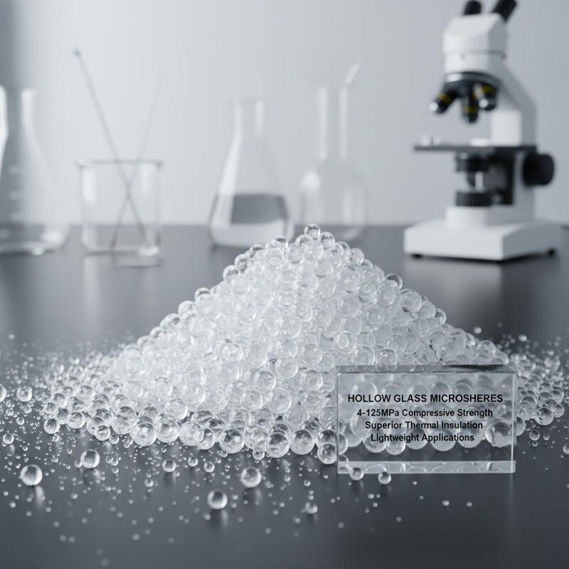 बेहतर थर्मल इन्सुलेशन और हल्के अनुप्रयोगों के लिए 4-125MPa संपीड़न शक्ति वाले खोखले ग्लास माइक्रोस्फीयर