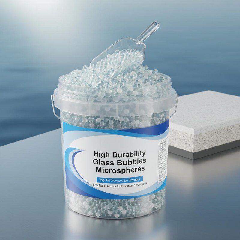 उच्च स्थायित्व ग्लास बुलबुले 750 पीएसआई संपीड़न शक्ति और डॉक और पोंटोन के लिए कम थोक घनत्व के साथ माइक्रोस्फीयर