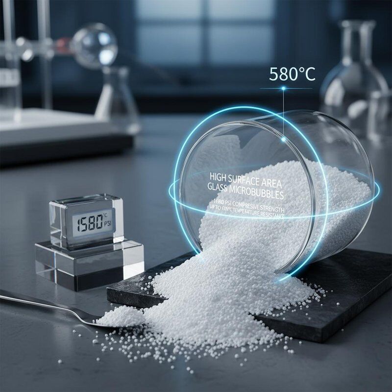 High Surface Area Glass Microbubbles with 16000 Psi Compressive Strength and Up To 600°C Temperature Resistance