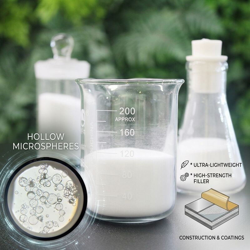 Hollow Glass Bubbles with Compressive Strength Up To 100 MPa, Low Thermal Conductivity 0.108 W/m·K, and Lightweight 0.15 - 0.30 g/cm³